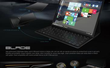 Lenovo разработала концептуальный гибридный планшет Blade