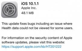 Обновление iOS 10.1.1 решает проблемы со Здоровьем