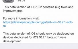 Apple выпустила первую бета-версию iOS 10.2.1