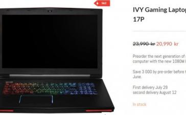 Первый геймерский ноутбук с NVIDIA GeForce GTX 1080M появился в предзаказе